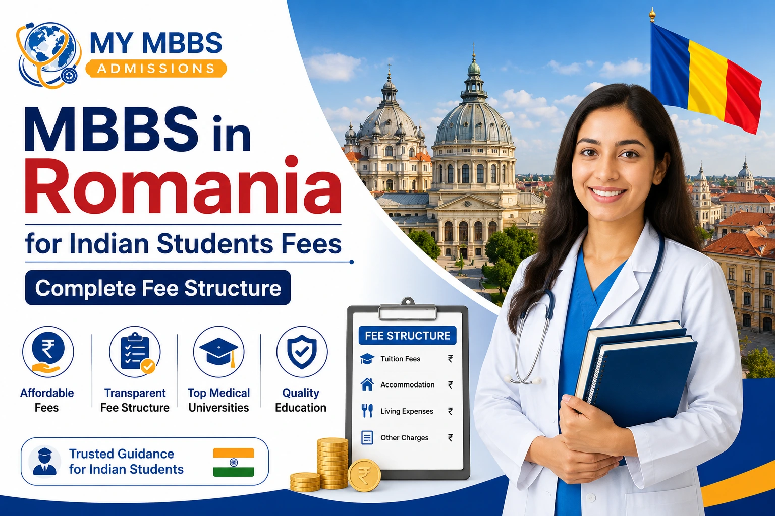 MBBS in Romania for Indian Students Fees | Complete Fee Structure