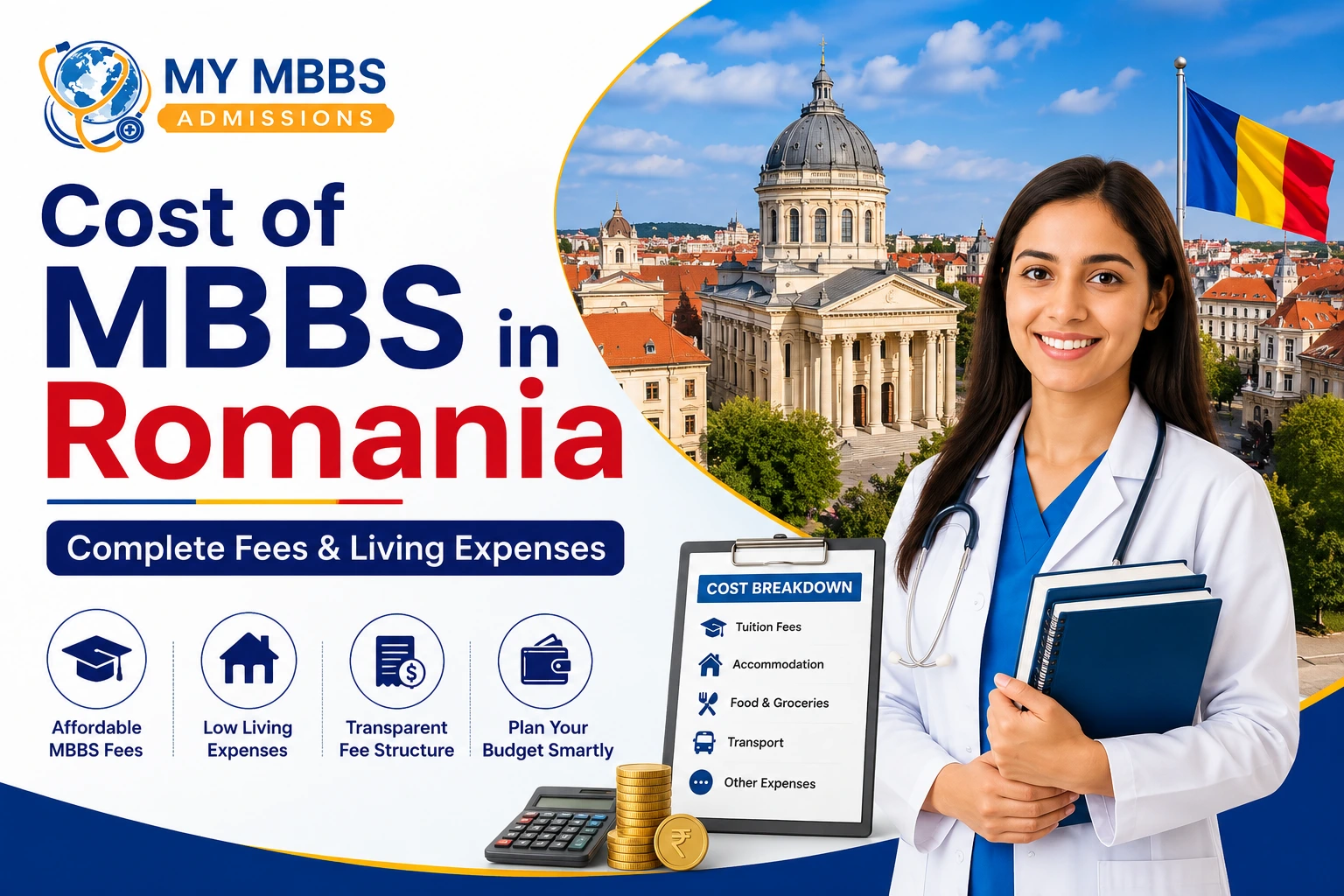 Cost of MBBS in Romania | Complete Fees & Living Expenses